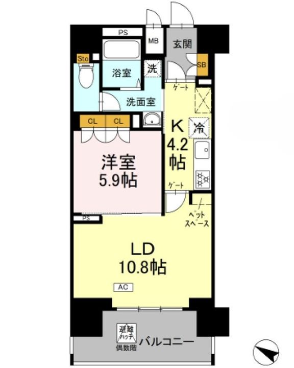 神奈川県横浜市都筑区川和町(マンション)の賃貸物件の間取り