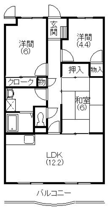 静岡県浜松市中央区蜆塚3(マンション)の賃貸物件の間取り