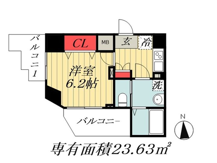千葉県船橋市本中山1(マンション)の賃貸物件の間取り