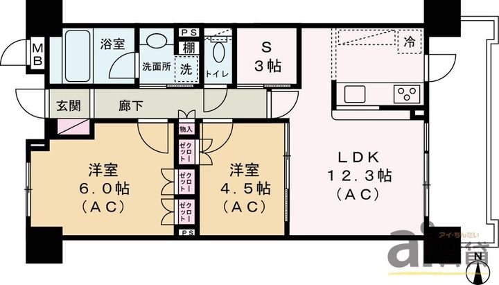 埼玉県所沢市御幸町(マンション)の賃貸物件の間取り