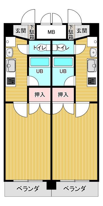 古川ハイム 二番館の間取り