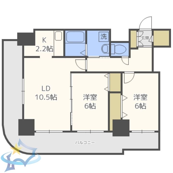 ティアラタワー中島倶楽部の間取り