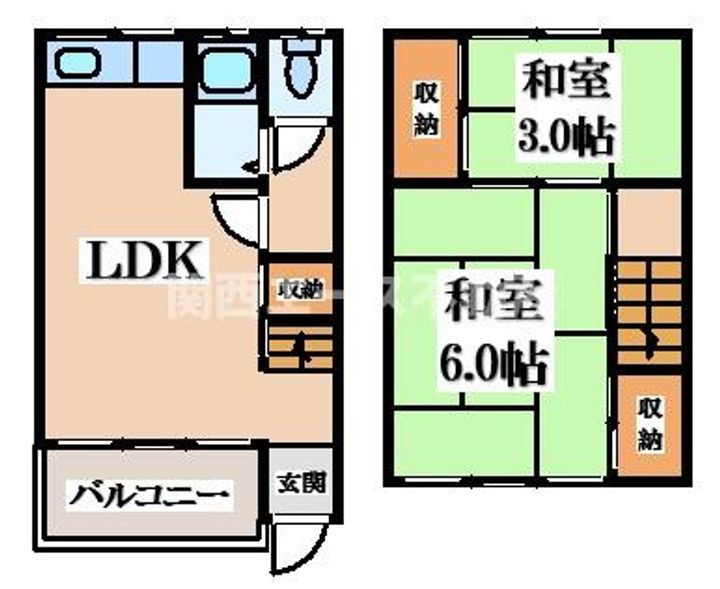 大阪府東大阪市御厨東2(一戸建)の賃貸物件の間取り