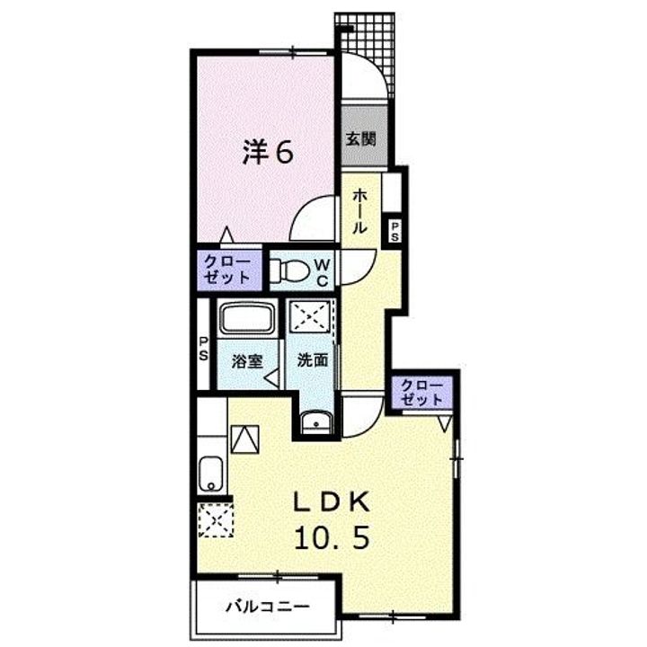 広島県広島市佐伯区五日市町大字下河内(アパート)の賃貸物件の間取り