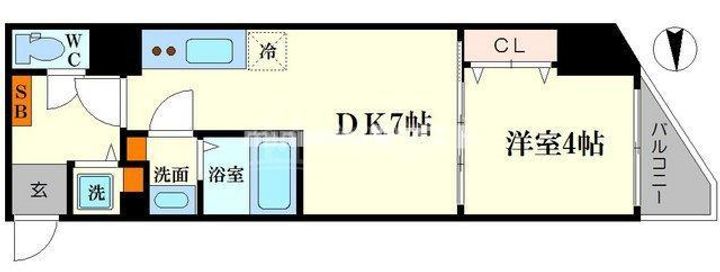 大阪府大阪市西区立売堀4(マンション)の賃貸物件の間取り