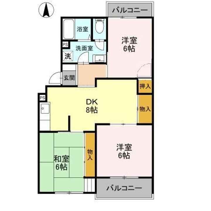 埼玉県越谷市千間台西5(アパート)の賃貸物件の間取り