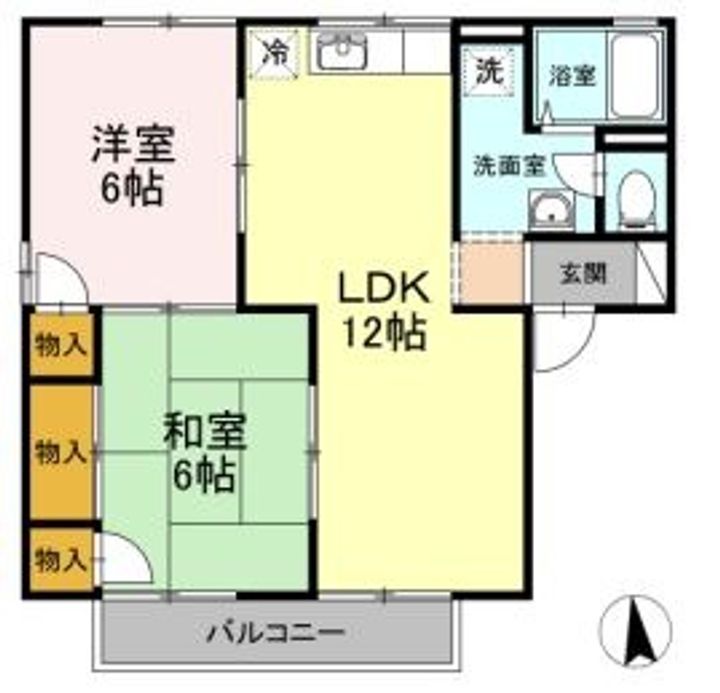 岡山県倉敷市大内(アパート)の賃貸物件の間取り