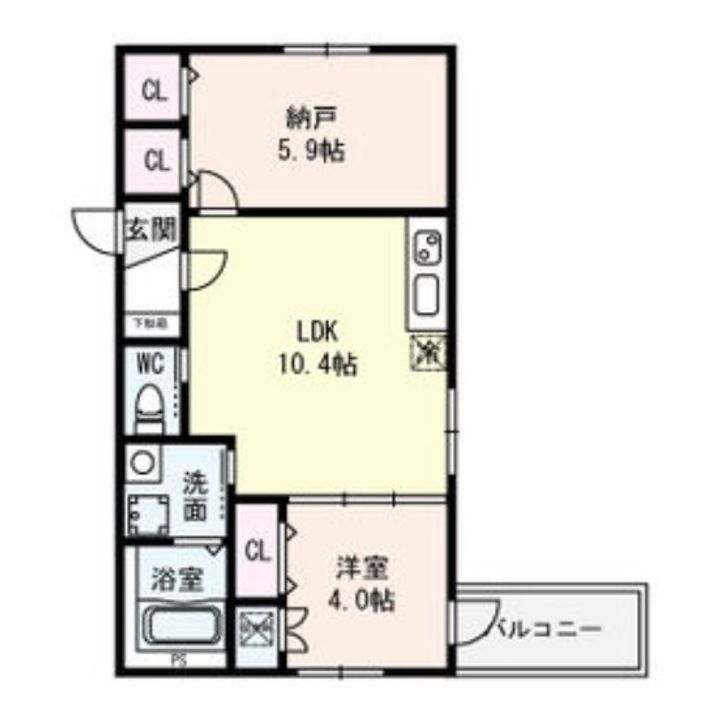 大阪府大阪市平野区加美北1(アパート)の賃貸物件の間取り
