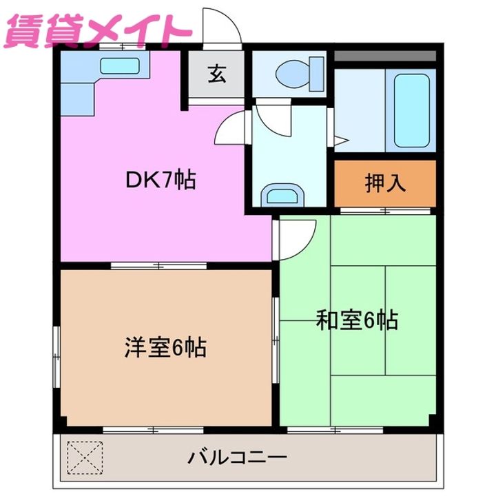 エクセルハイムユウB棟の間取り