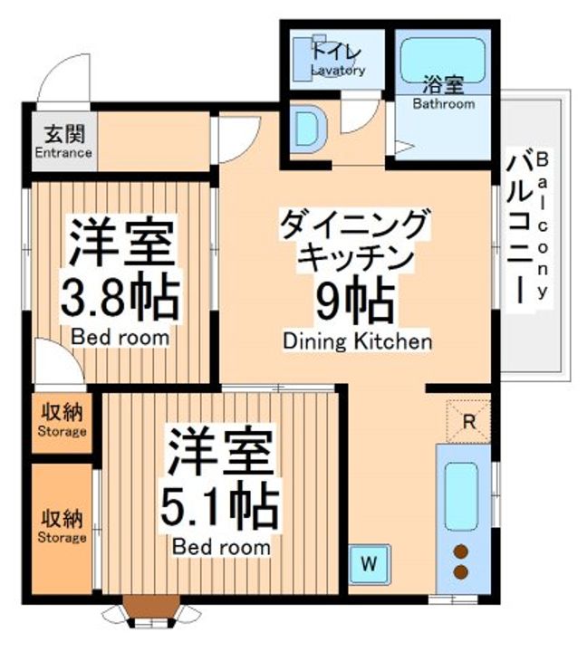 カーサ・ヴェルデBの間取り