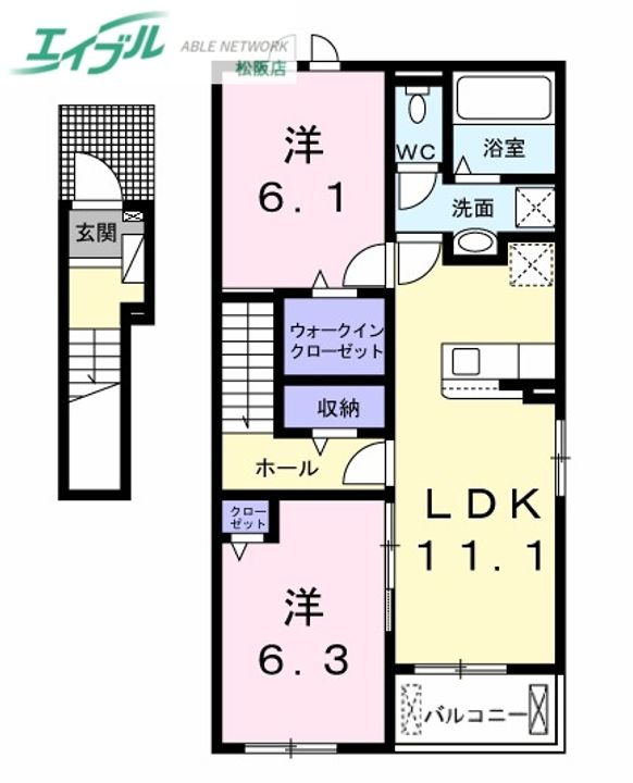 ライラック Aの間取り