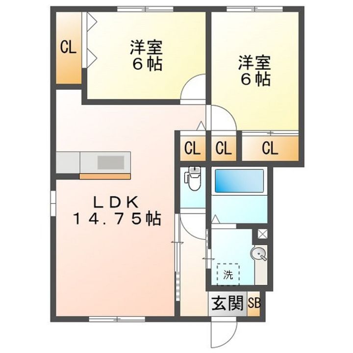 ブランシュ富田Aの間取り