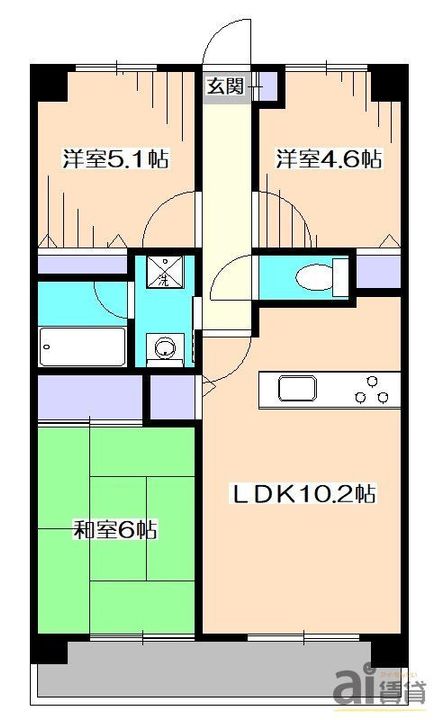 東京都西東京市保谷町6(マンション)の賃貸物件の間取り