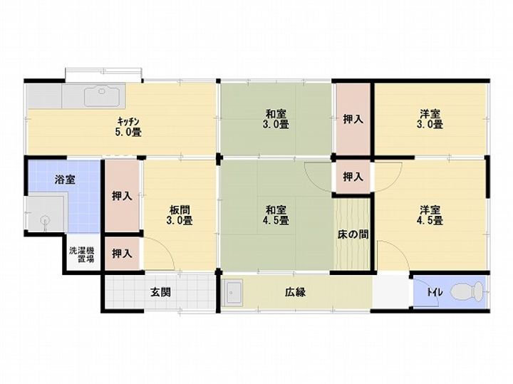 山口県宇部市西宇部北3(一戸建)の賃貸物件の間取り