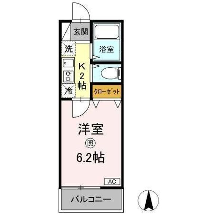 東京都国立市谷保(アパート)の賃貸物件の間取り