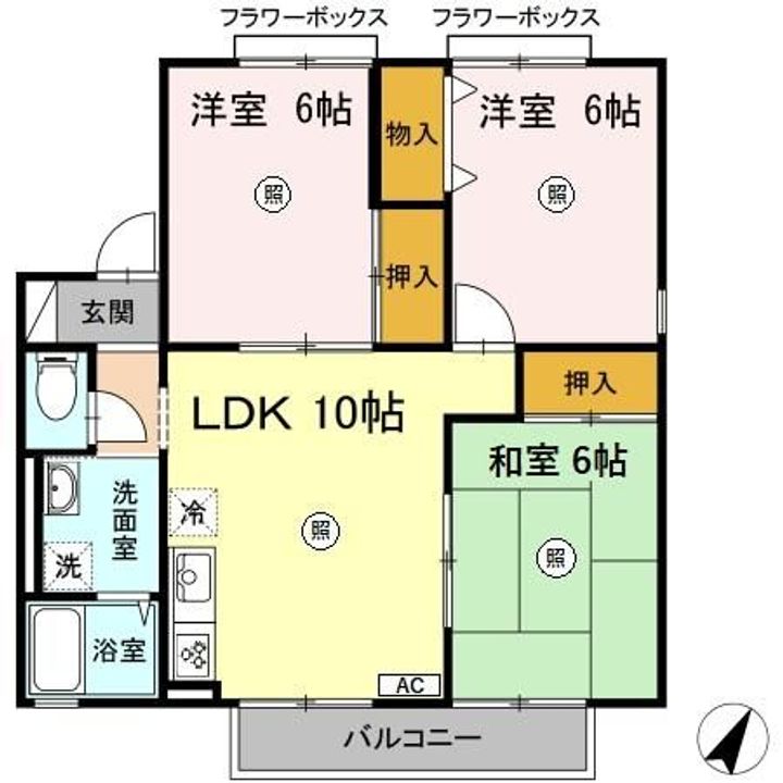 クレール皆春 A棟の間取り