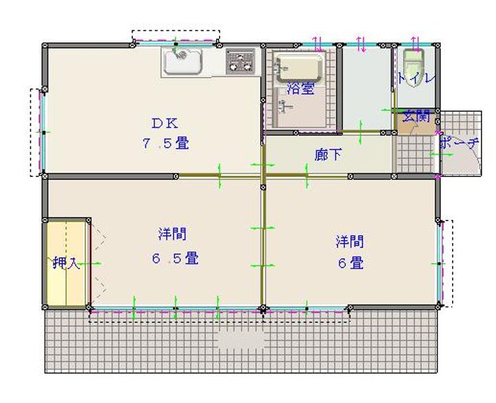 群馬県北群馬郡吉岡町大字大久保(一戸建)の賃貸物件の間取り