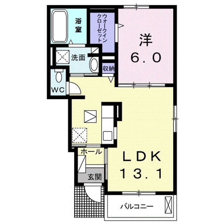 愛知県豊橋市西岩田4(アパート)の賃貸物件の間取り