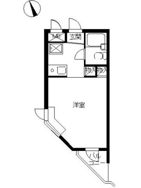 神奈川県横浜市神奈川区白楽(マンション)の賃貸物件の間取り
