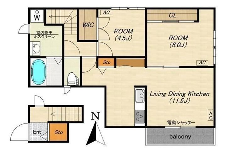 東京都中野区大和町2(アパート)の賃貸物件の間取り