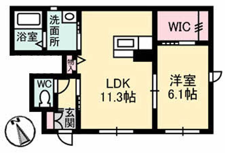 徳島県徳島市庄町4(アパート)の賃貸物件の間取り