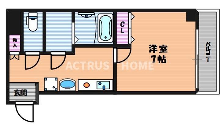 大阪府大阪市阿倍野区王子町1(マンション)の賃貸物件の間取り