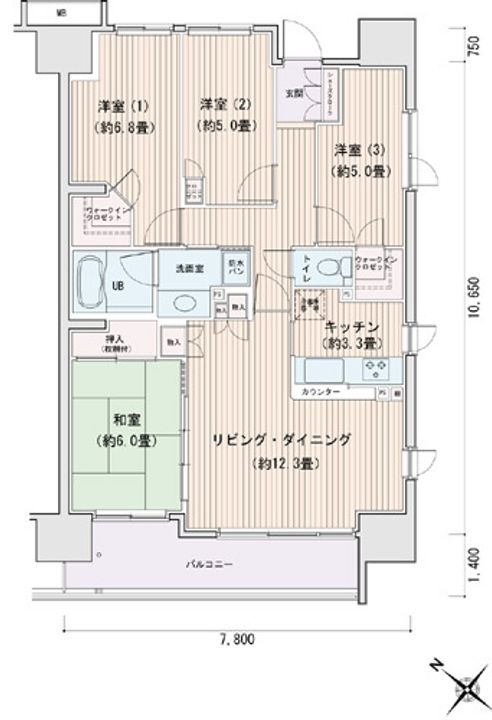 東京都江東区豊洲3(マンション)の賃貸物件の間取り
