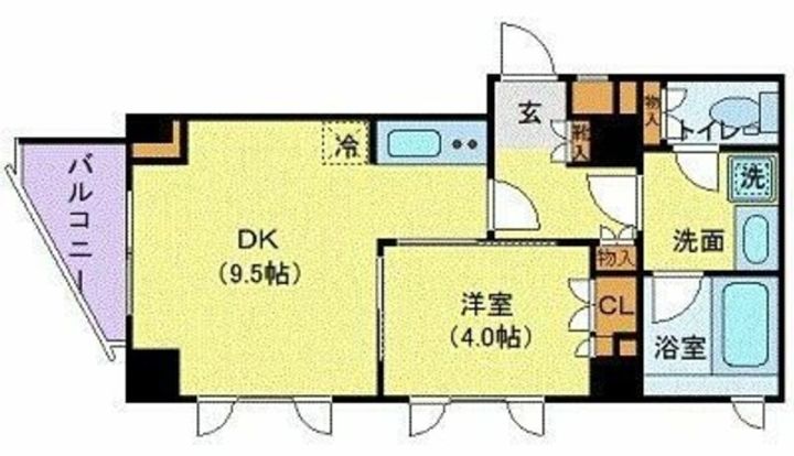 東京都新宿区若松町(マンション)の賃貸物件の間取り