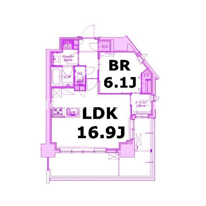 神奈川県横浜市港北区新横浜1(マンション)の賃貸物件の間取り