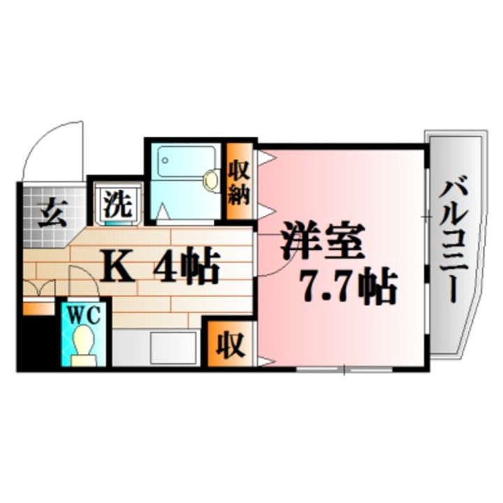 広島県広島市中区河原町(マンション)の賃貸物件の間取り