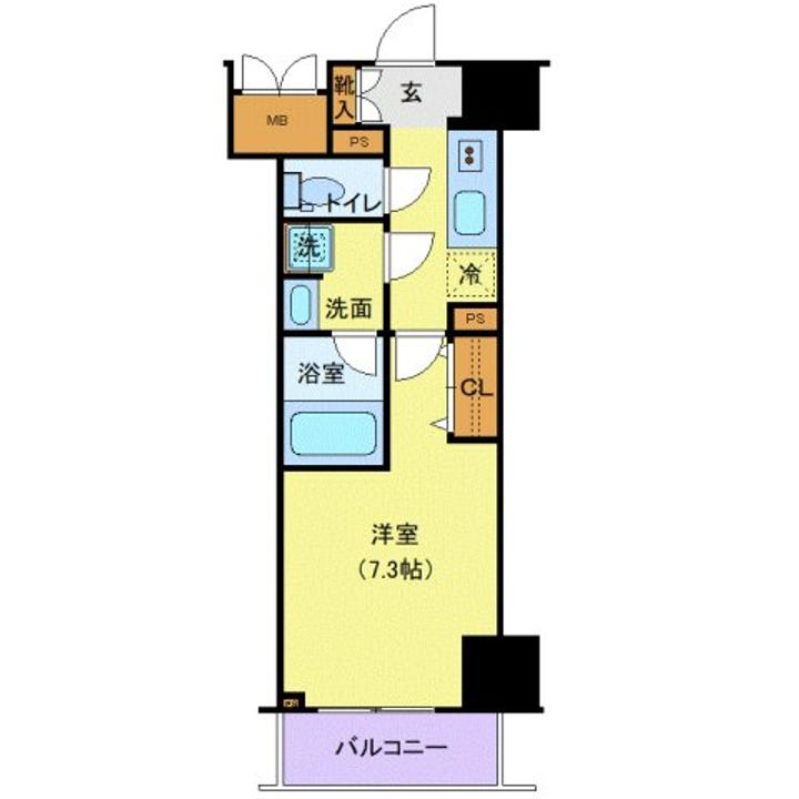 千葉県千葉市中央区中央3(マンション)の賃貸物件の間取り