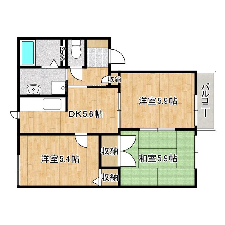 ルネ熊取の間取り