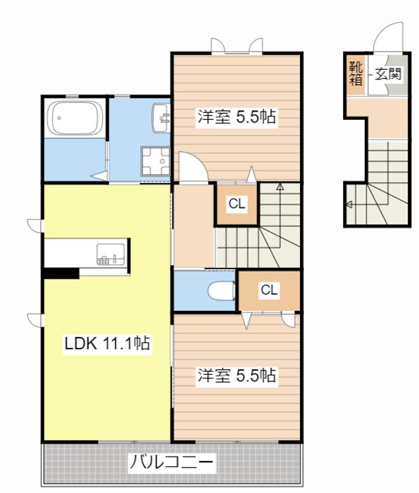 コーポラス 如月の間取り
