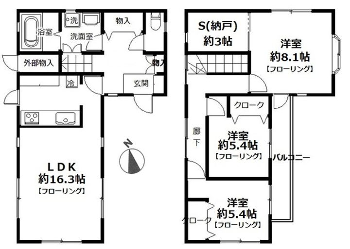 神奈川県横浜市鶴見区東寺尾1(一戸建)の賃貸物件の間取り