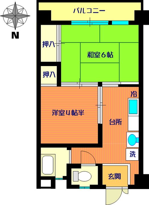 下川サンリバーマンションの間取り