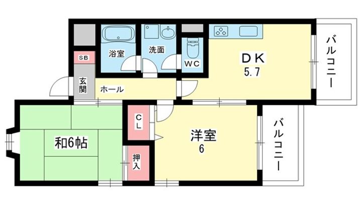大阪府豊中市玉井町3(マンション)の賃貸物件の間取り