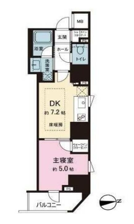 サンウッドフラッツ新宿四谷三丁目の間取り
