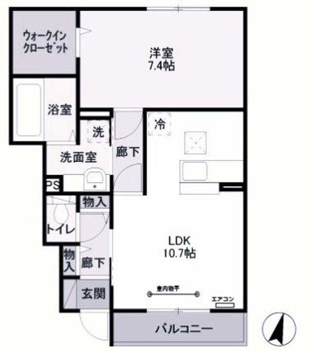 埼玉県加須市北下新井(アパート)の賃貸物件の間取り
