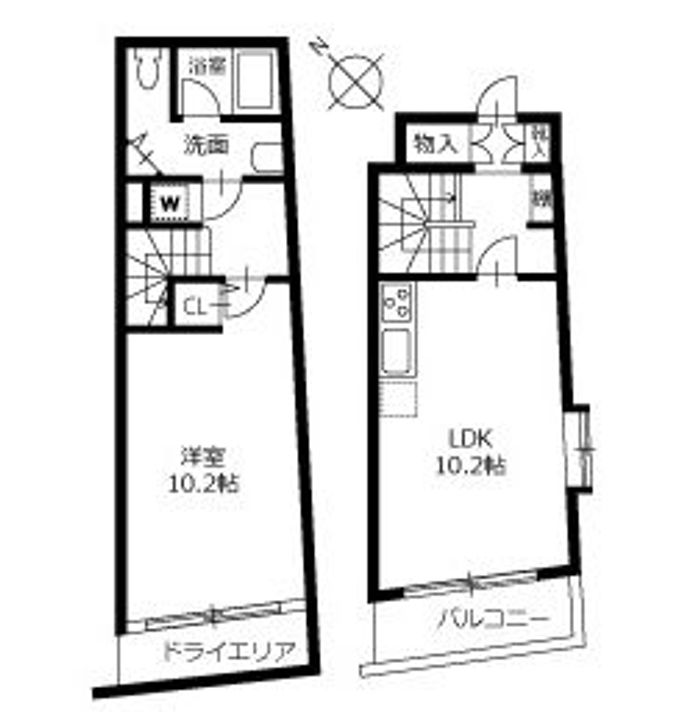 東京都中野区新井1(マンション)の賃貸物件の間取り