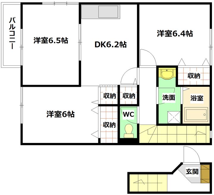 広島県広島市安芸区矢野東6(アパート)の賃貸物件の間取り