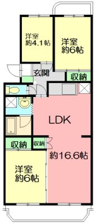 テレパレス辻堂西海岸A棟の間取り