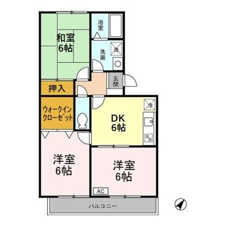 埼玉県上尾市浅間台3(アパート)の賃貸物件の間取り