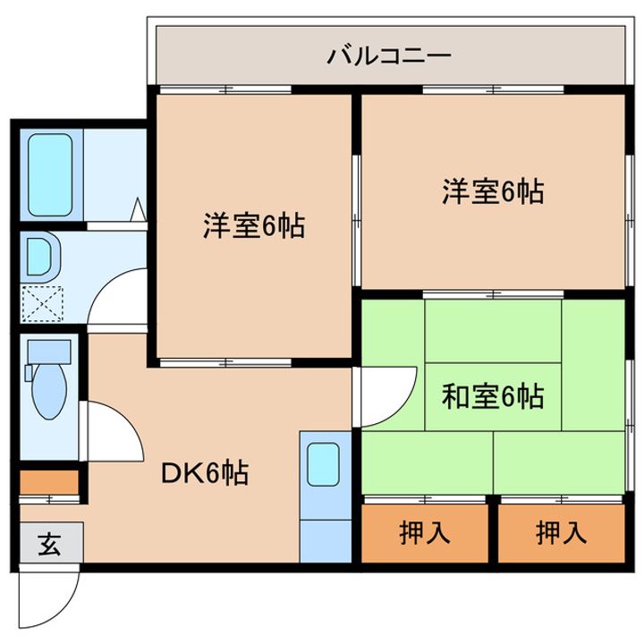 山口県岩国市錦見8(アパート)の賃貸物件の間取り