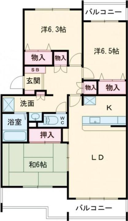 大阪府枚方市東香里1(マンション)の賃貸物件の間取り