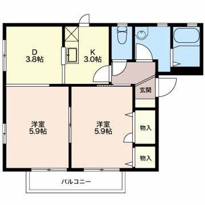 新潟県新潟市東区山木戸3(アパート)の賃貸物件の間取り