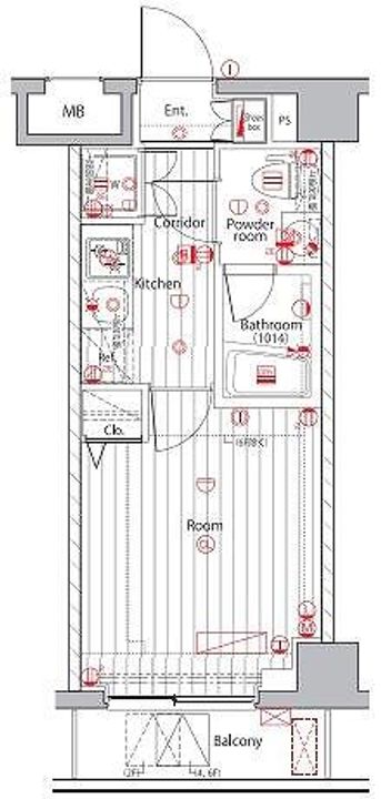 プレミアムキューブ広尾の間取り