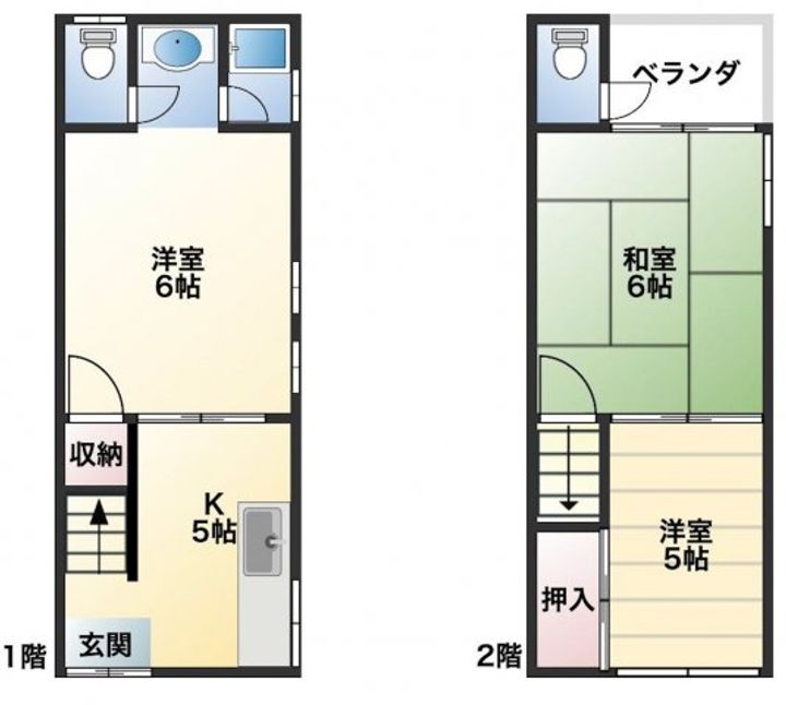 大阪府大阪市住吉区万代6(一戸建)の賃貸物件の間取り