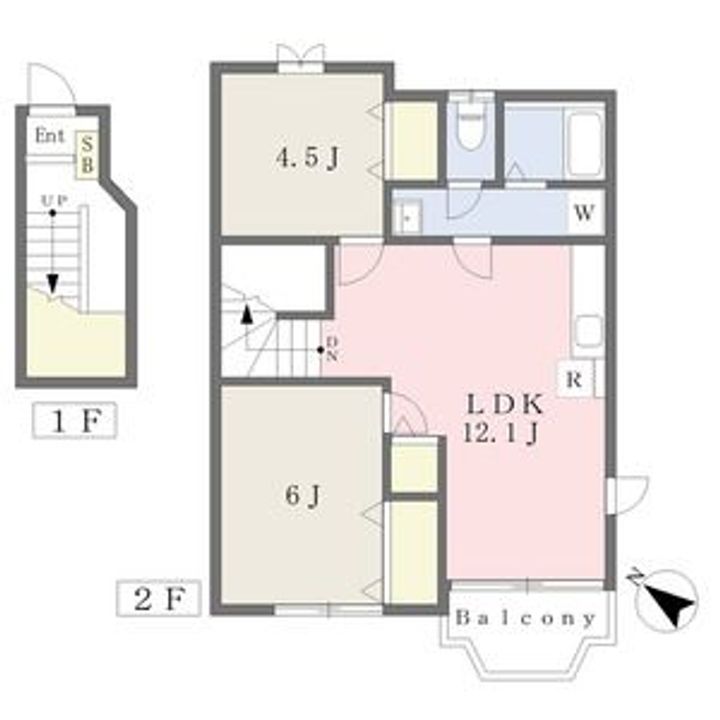 福島県郡山市喜久田町堀之内字下殿田(アパート)の賃貸物件の間取り