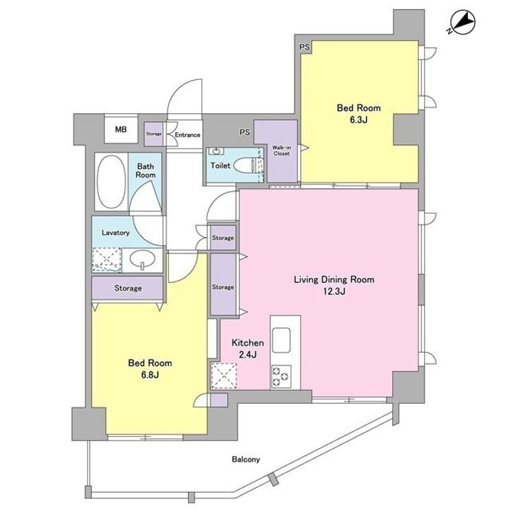 東京都大田区下丸子3(マンション)の賃貸物件の間取り