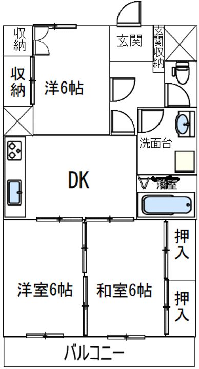福島県郡山市富久山町八山田字土布池(マンション)の賃貸物件の間取り